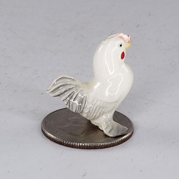 Hagen Renaker Tiny Rooster Chicken White Miniature Figurine AS IS - Picture 2 of 7